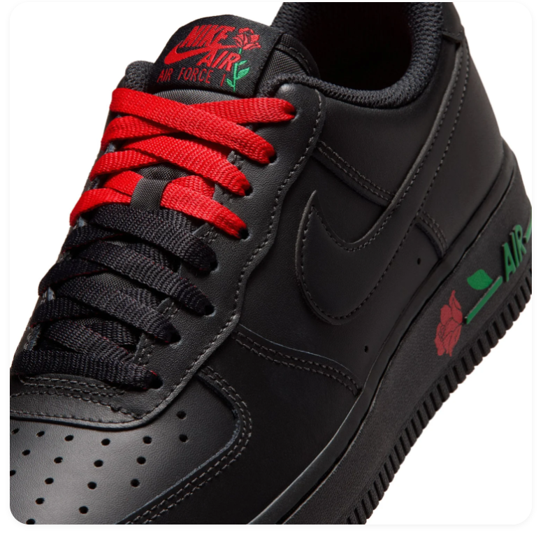 Nike Air Force 1 Low Roses Black University Red Green