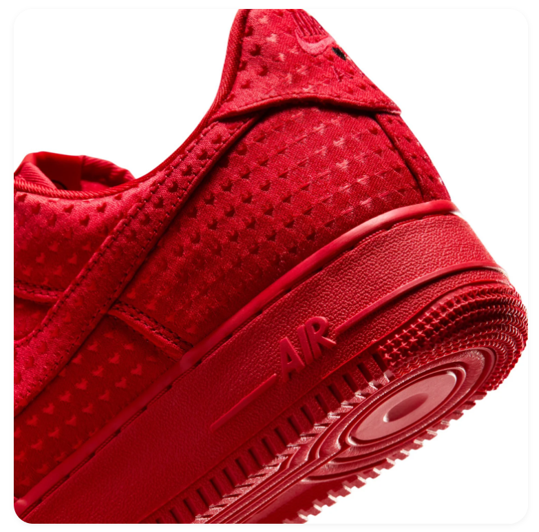 Nike Air Force 1 Low Triple Red Perforated Suede