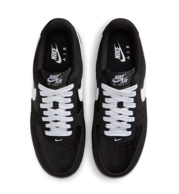 Nike Air Force 1 Low Black White Gum Bottom