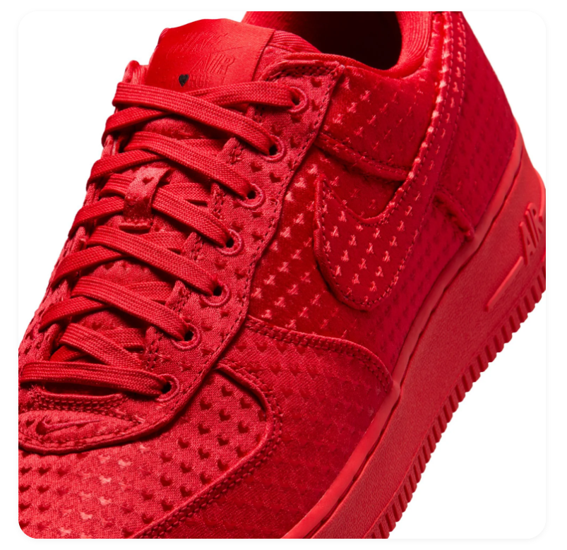 Nike Air Force 1 Low Triple Red Perforated Suede