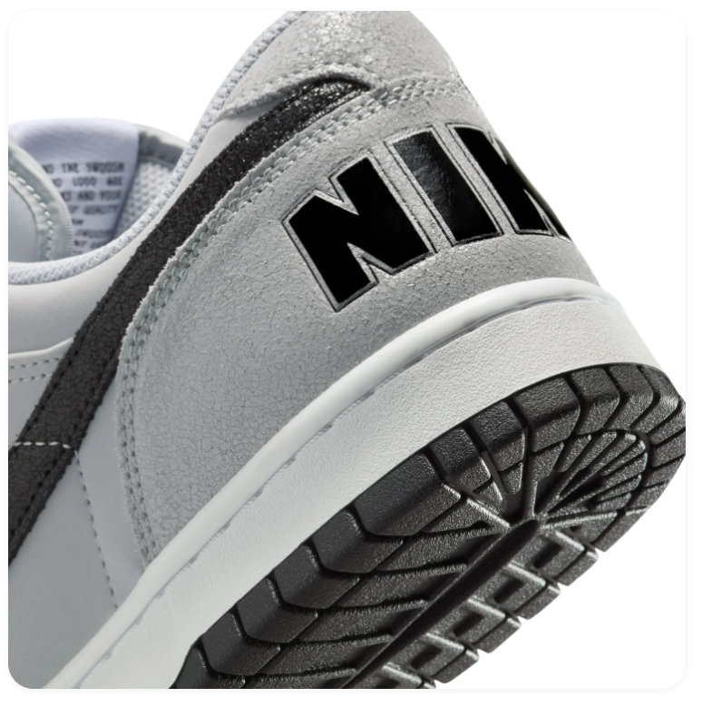 Nike Dunk Low Wolf Grey Black University Red Oversized Text