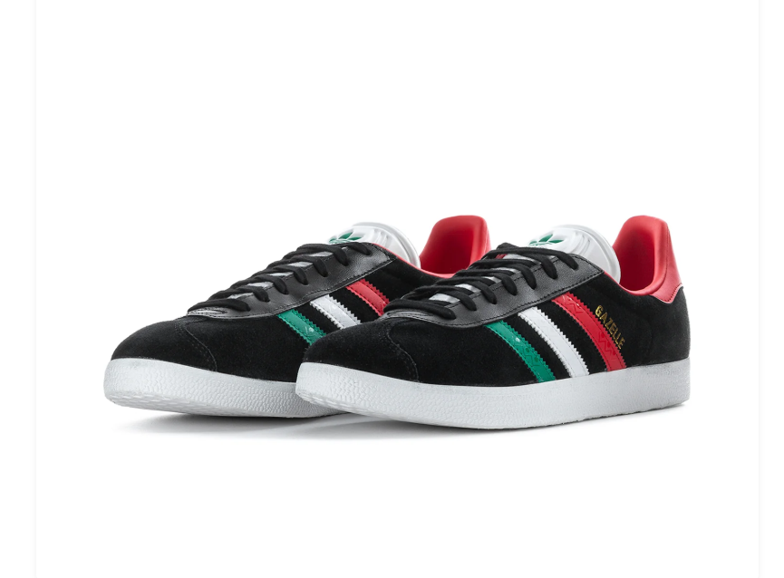 Adidas Gazelle Core Black Italy Green White Red