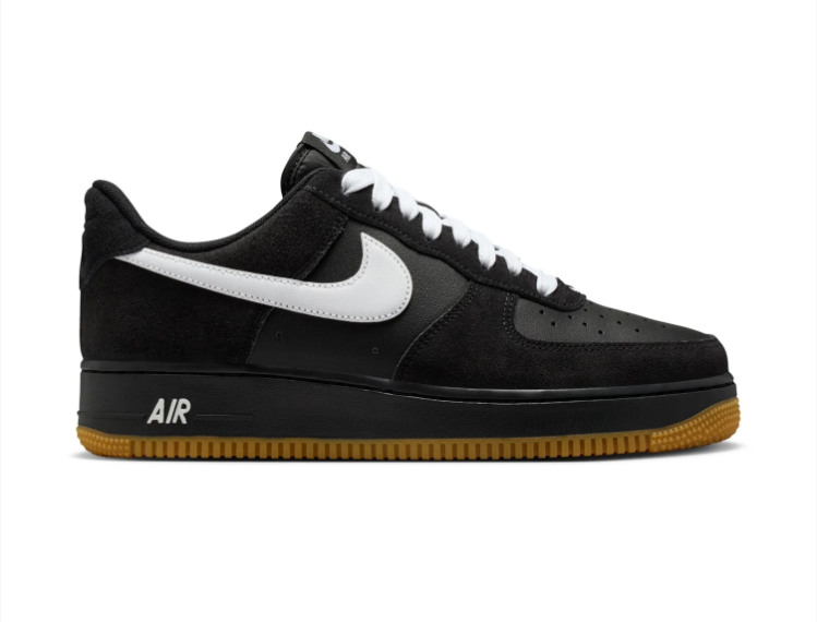 Nike Air Force 1 Low Black White Gum Bottom