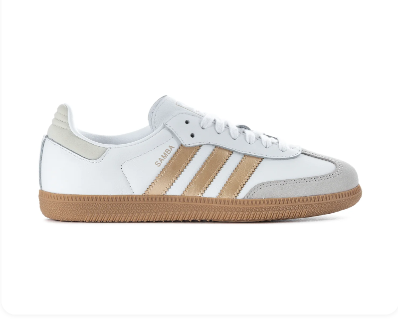 Adidas Samba OG Cloud White Gold Metallic Gum