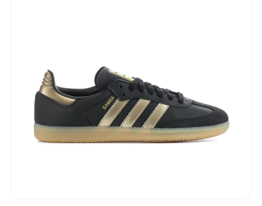 Adidas Samba OG Core Black Gold Metallic Gum