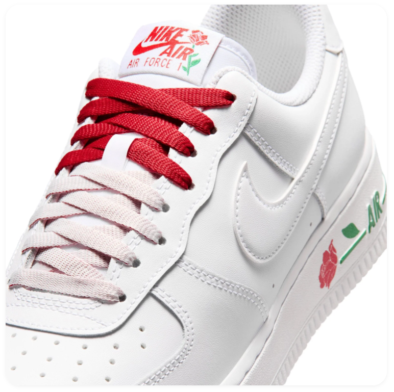 Nike Air Force 1 Low White University Red Rose