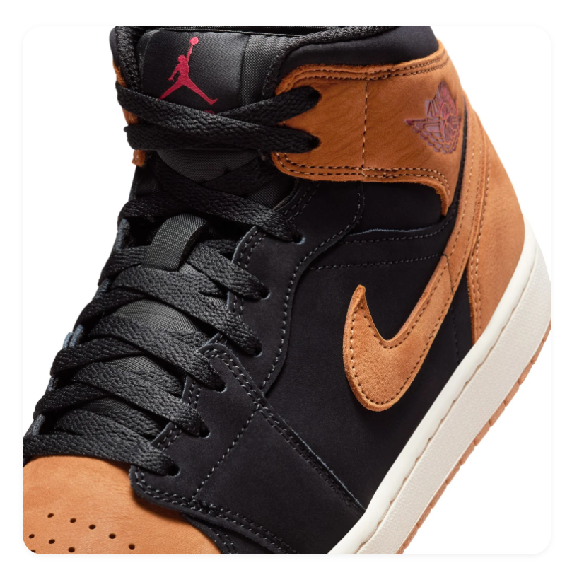 Air Jordan 1 Mid SE Black Wheat Pink