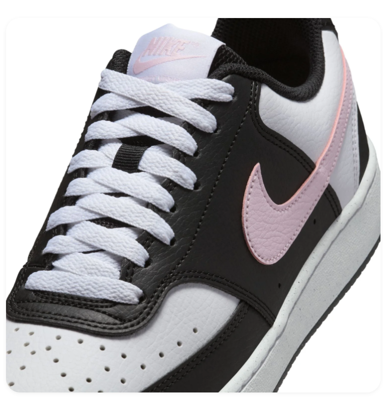 Nike Court Vision Low Black White Pink Foam