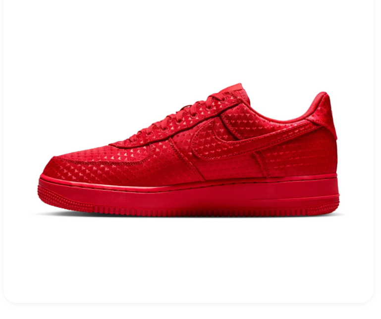 Nike Air Force 1 Low Triple Red Perforated Suede