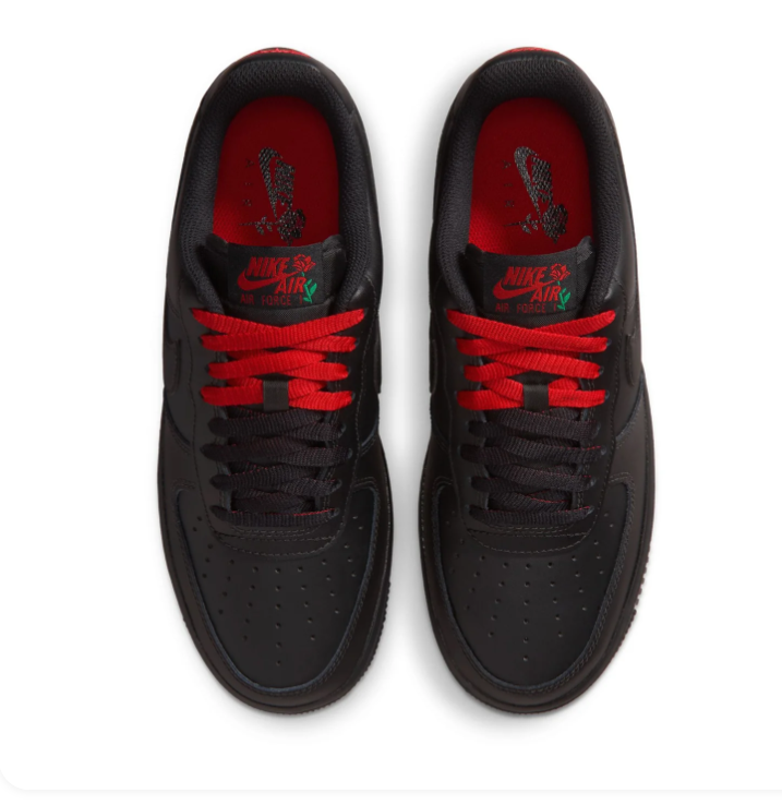 Nike Air Force 1 Low Roses Black University Red Green