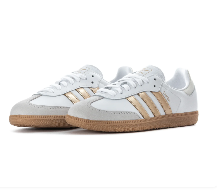 Adidas Samba OG Cloud White Gold Metallic Gum