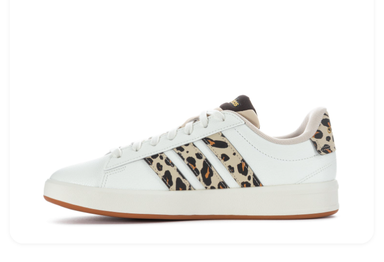 Adidas Grand Court 2.0 Cloud White Leopard Print Gum