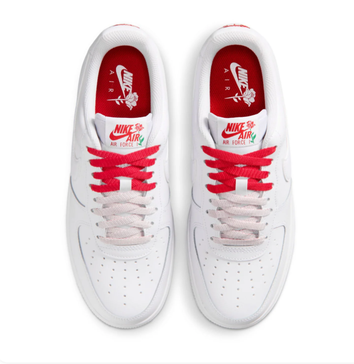 Nike Air Force 1 Low White University Red Rose
