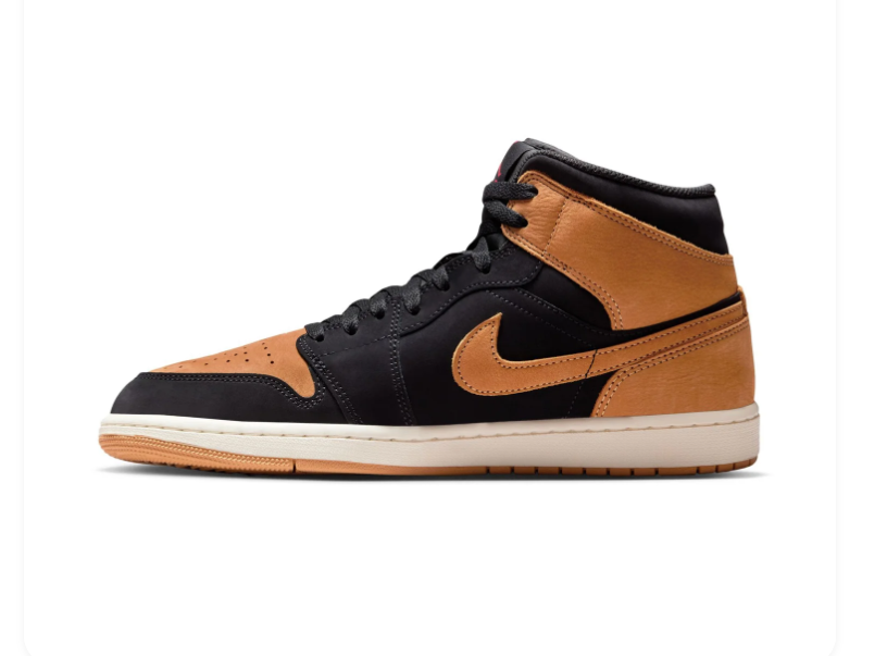 Air Jordan 1 Mid SE Black Wheat Pink
