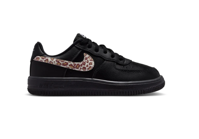 Nike Force 1 Low EasyOn Black Leopard Print Swoosh