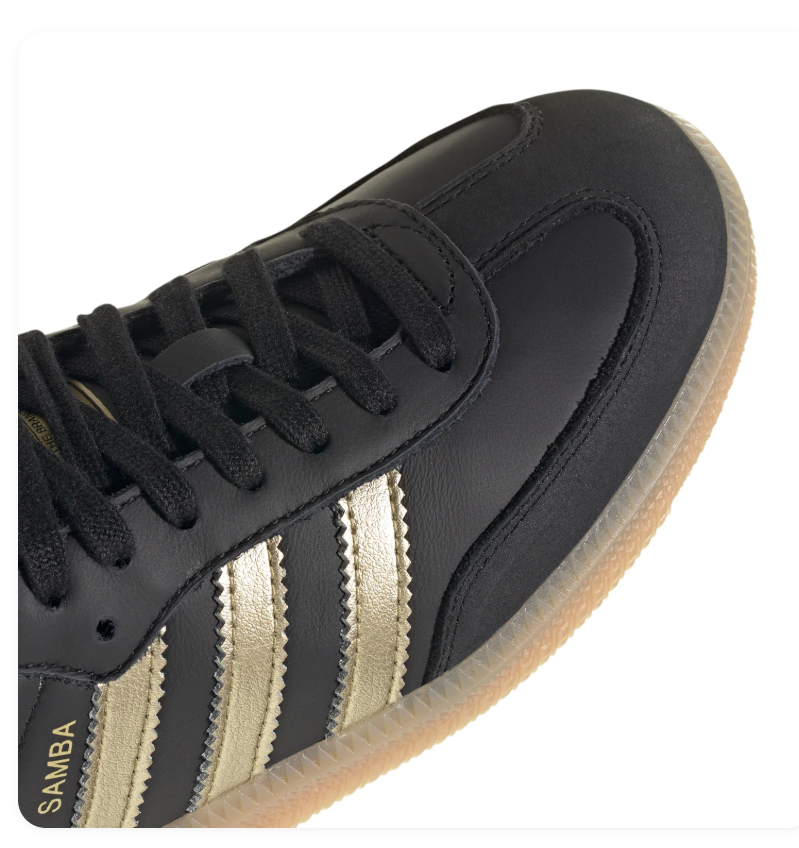 Adidas Samba OG Core Black Gold Metallic Gum