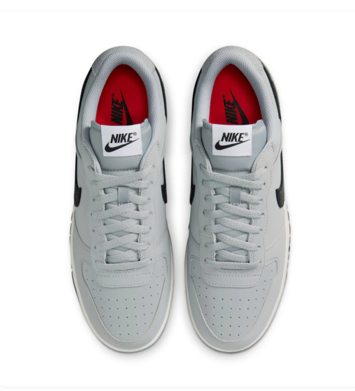 Nike Dunk Low Wolf Grey Black University Red Oversized Text