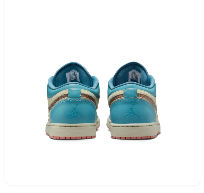 Air Jordan 1 Low Tropical Teal Desert Sand Pink Guava