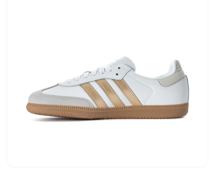 Adidas Samba OG Cloud White Gold Metallic Gum