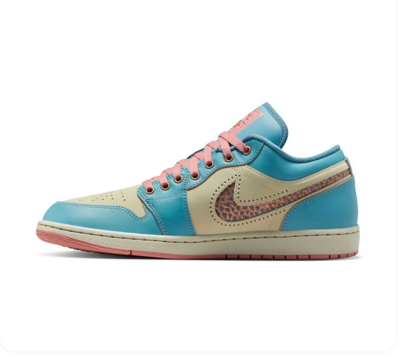 Air Jordan 1 Low Tropical Teal Desert Sand Pink Guava
