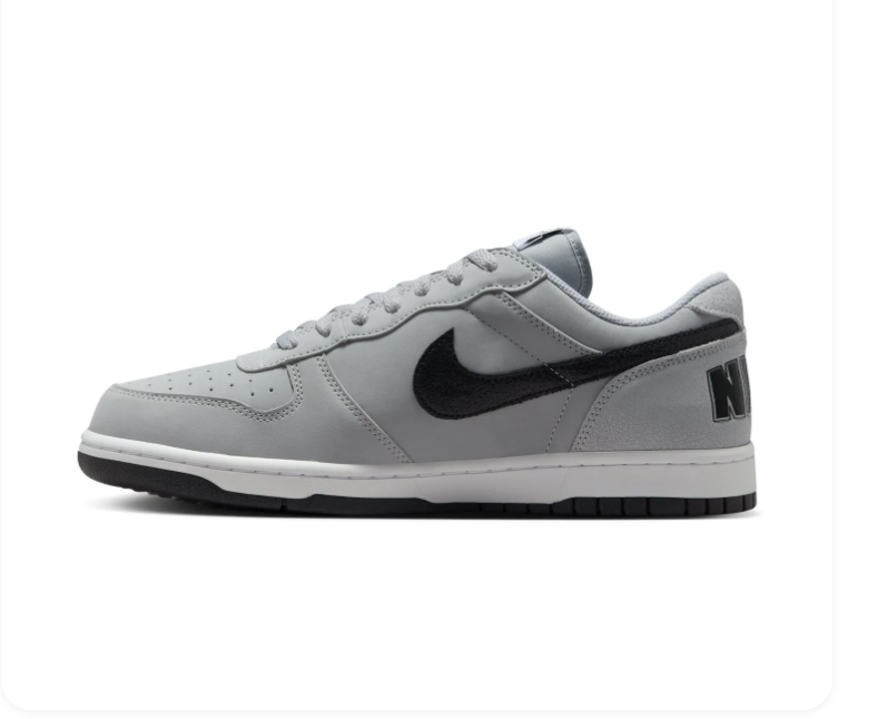Nike Dunk Low Wolf Grey Black University Red Oversized Text