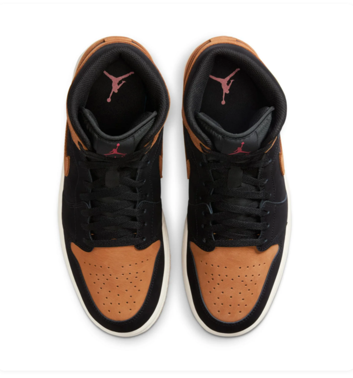Air Jordan 1 Mid SE Black Wheat Pink