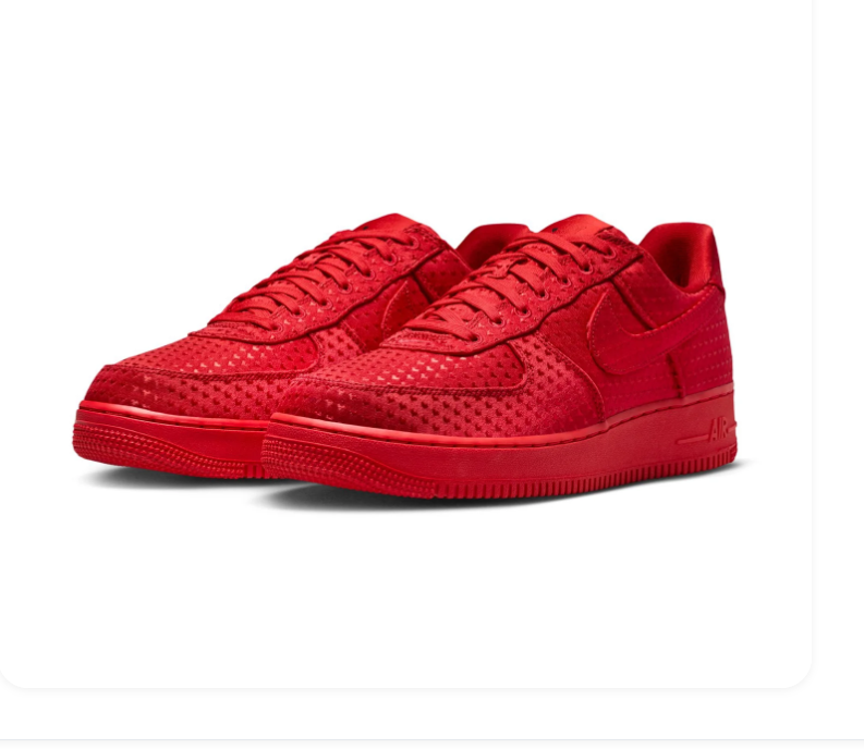 Nike Air Force 1 Low Triple Red Perforated Suede