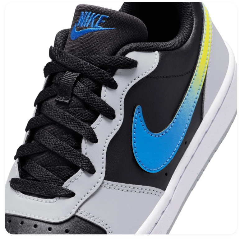 Nike Court Vision Low Black Wolf Grey Photo Blue High Voltage
