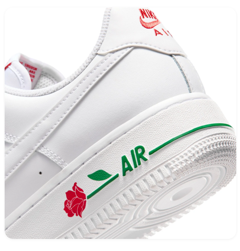 Nike Air Force 1 Low White University Red Rose