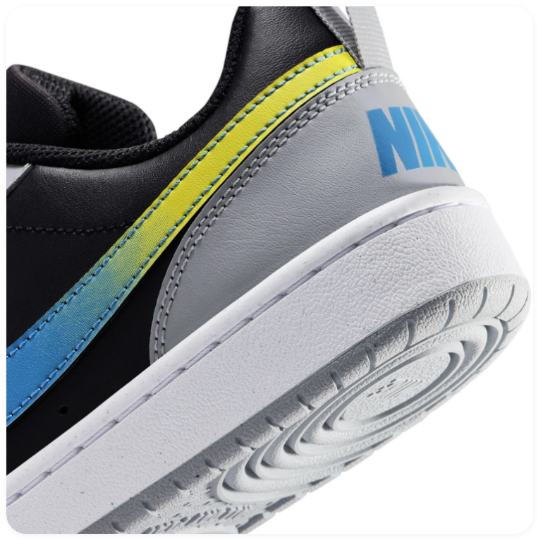 Nike Court Vision Low Black Wolf Grey Photo Blue High Voltage