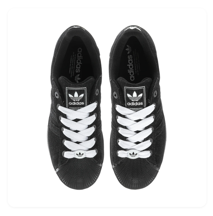 Adidas Superstar Triple Black Cloud White Laces