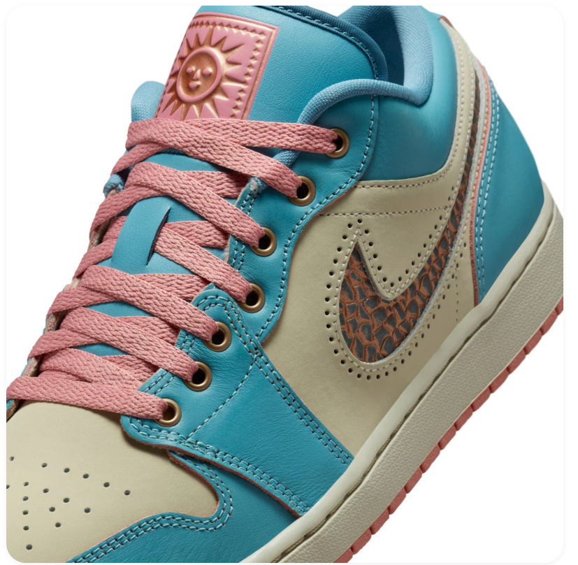 Air Jordan 1 Low Tropical Teal Desert Sand Pink Guava