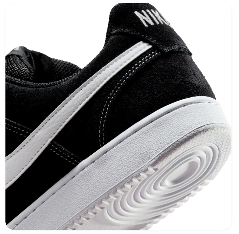 Nike Court Vision Low Black White Suede
