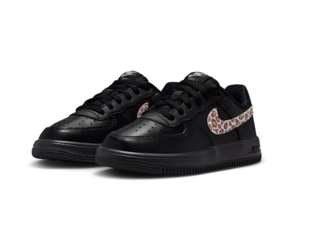 Nike Force 1 Low EasyOn Black Leopard Print Swoosh