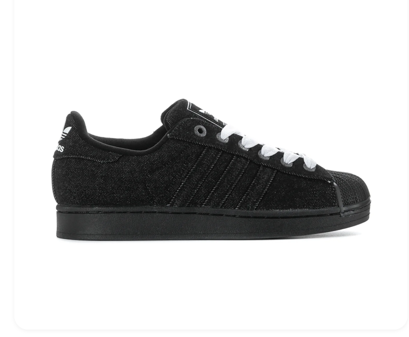 Adidas Superstar Triple Black Cloud White Laces