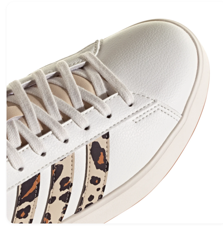 Adidas Grand Court 2.0 Cloud White Leopard Print Gum