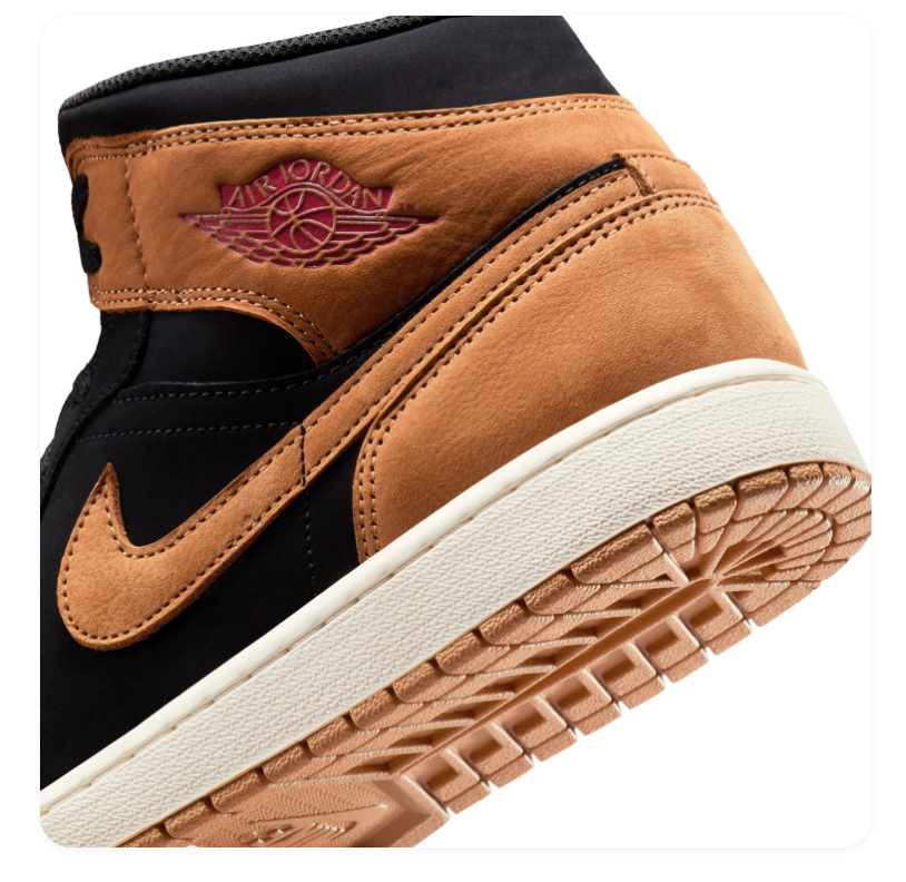 Air Jordan 1 Mid SE Black Wheat Pink