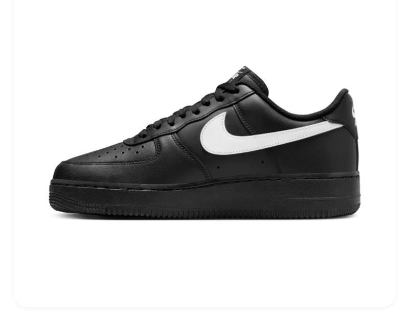 Nike Air Force 1 Low Triple Black White Swoosh