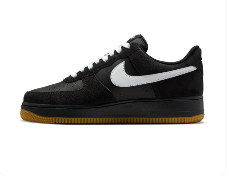 Nike Air Force 1 Low Black White Gum Bottom