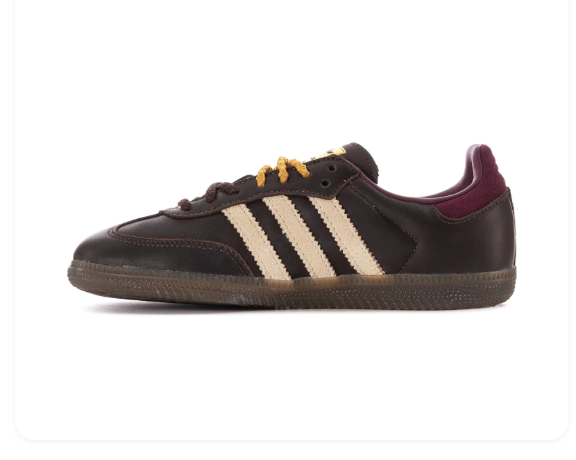 Adidas Samba OG Dark Brown Burgundy Gold Gum
