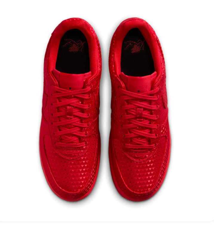 Nike Air Force 1 Low Triple Red Perforated Suede