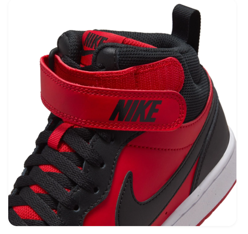 Nike Court Borough Mid 2 Black University Red
