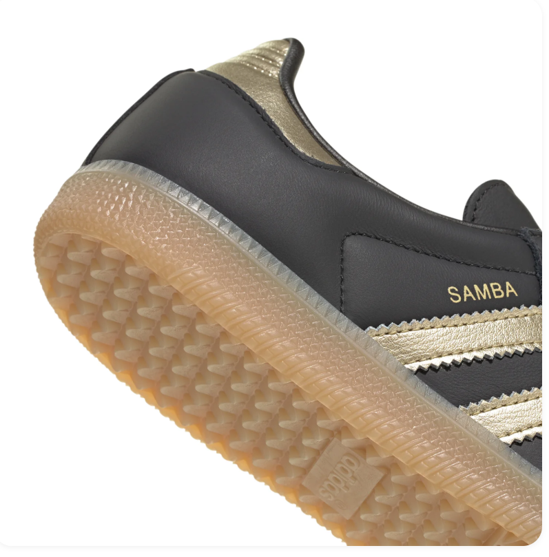 Adidas Samba OG Core Black Gold Metallic Gum