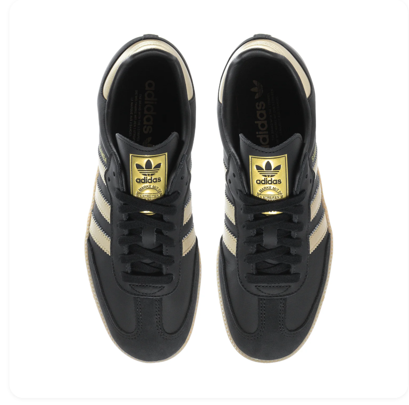 Adidas Samba OG Core Black Gold Metallic Gum