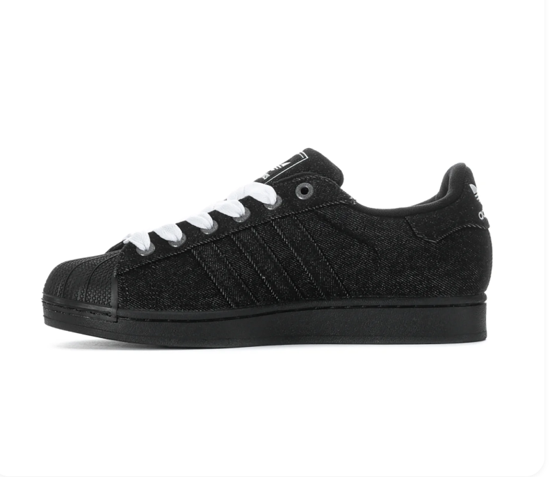 Adidas Superstar Triple Black Cloud White Laces