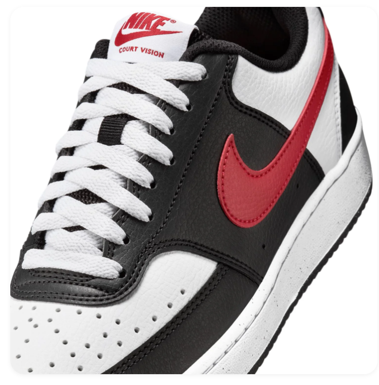 Nike Court Vision Low Black University Red White