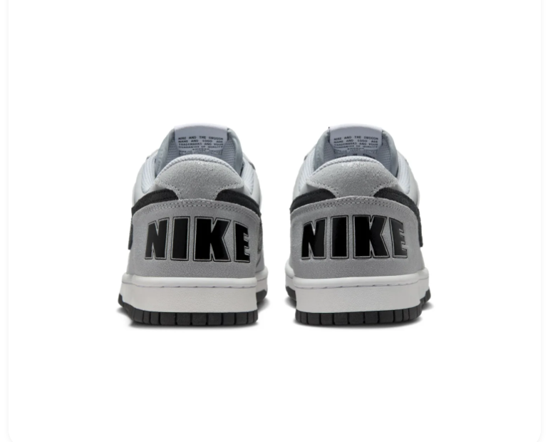 Nike Dunk Low Wolf Grey Black University Red Oversized Text